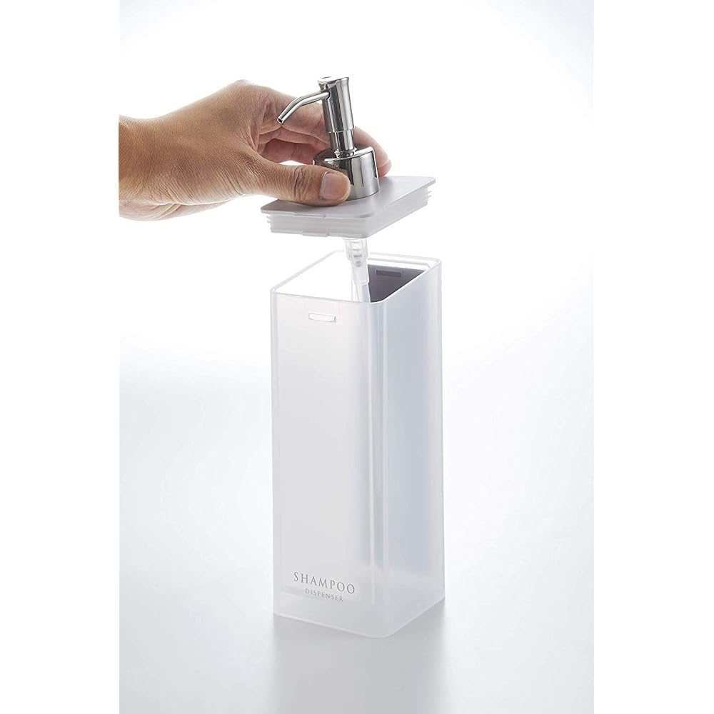 Yamazaki Shampoo Dispenser, Clear, 500ml (Holds original pouch), Pump Type, for Shampoo,