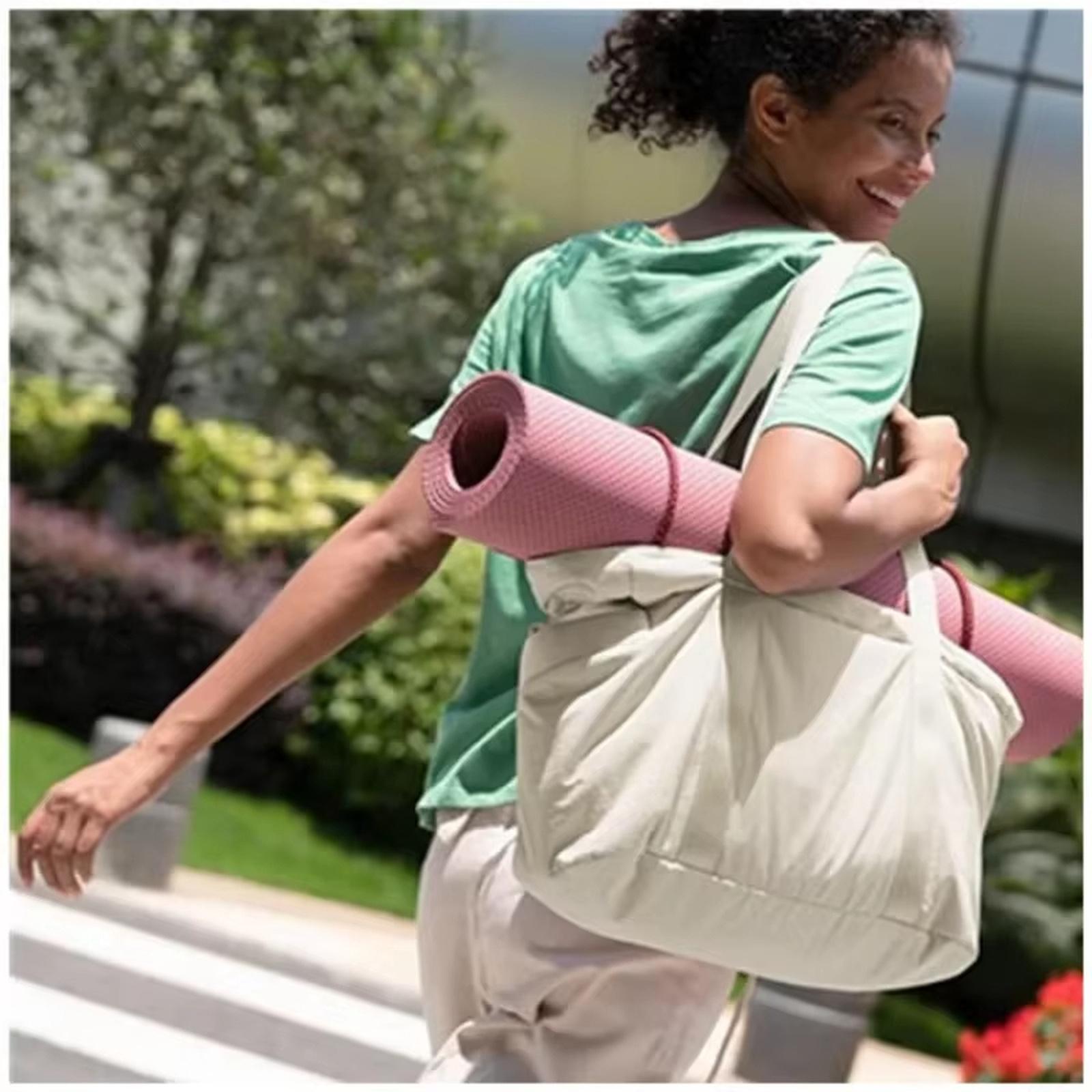 

Сумка для йоги с пряжкой для коврика для йоги, сумка-тоут, подходит для ноутбука 15,6 дюйма, женская сумка-тоут, сумка для подгузников, спортивная сумка-тоут, большая сумка для спорта, работы, путешествий One Size