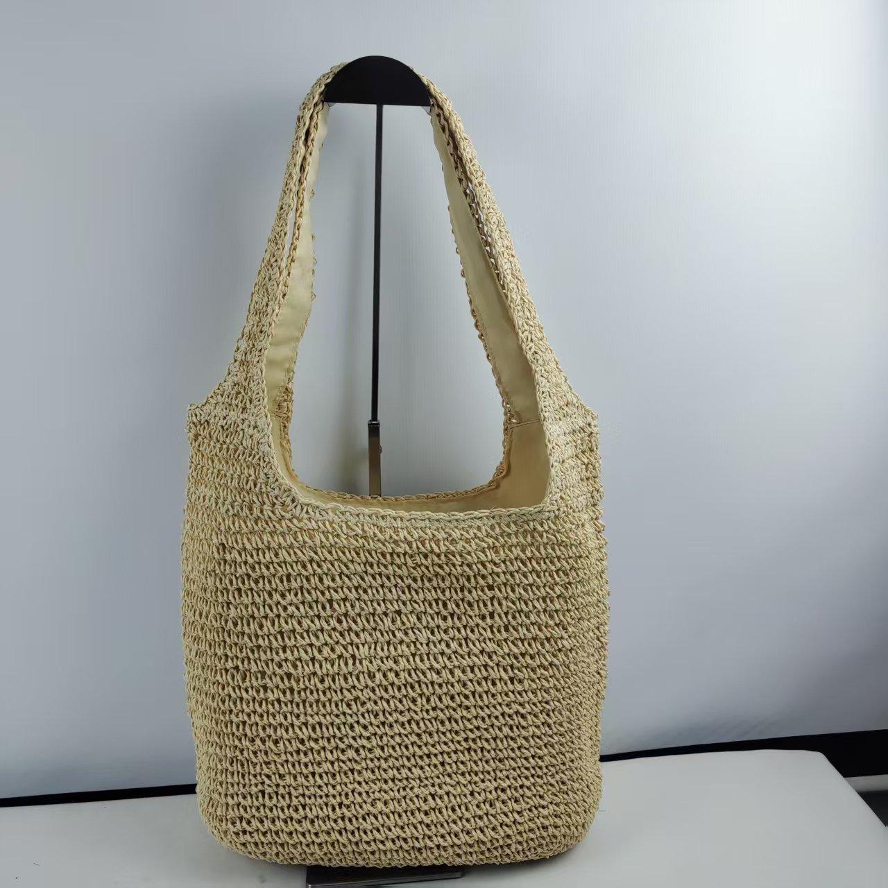 Fashion Rattan Women Shoulder Bags Woven Female Handbags Large Capacity Summer Beach Straw Bags Casual Tote Purses