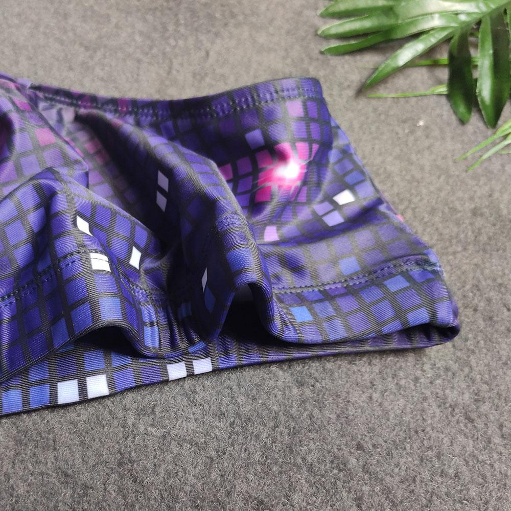 Digital Universe Swim Boxer Sexy Low-rise Swim Brief Mens Swim Trunks Square Cut