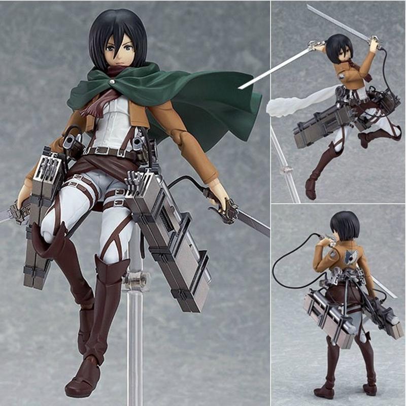 

Anime Figure Attack On Titan Mikasa·Ackerman Standing Holding Sword Detachable Model Toy PVC Collection Desktop Ornaments 19CM With box