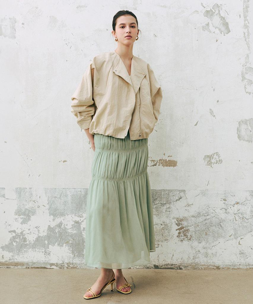 Baniseunyuyog 26Ss Pleated Tiered Skirt Mint