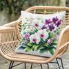 Purple White Orchid Pillow Cover Elegant Floral Print Cushion Case Boho Botanical Wedding Home Decor Gift