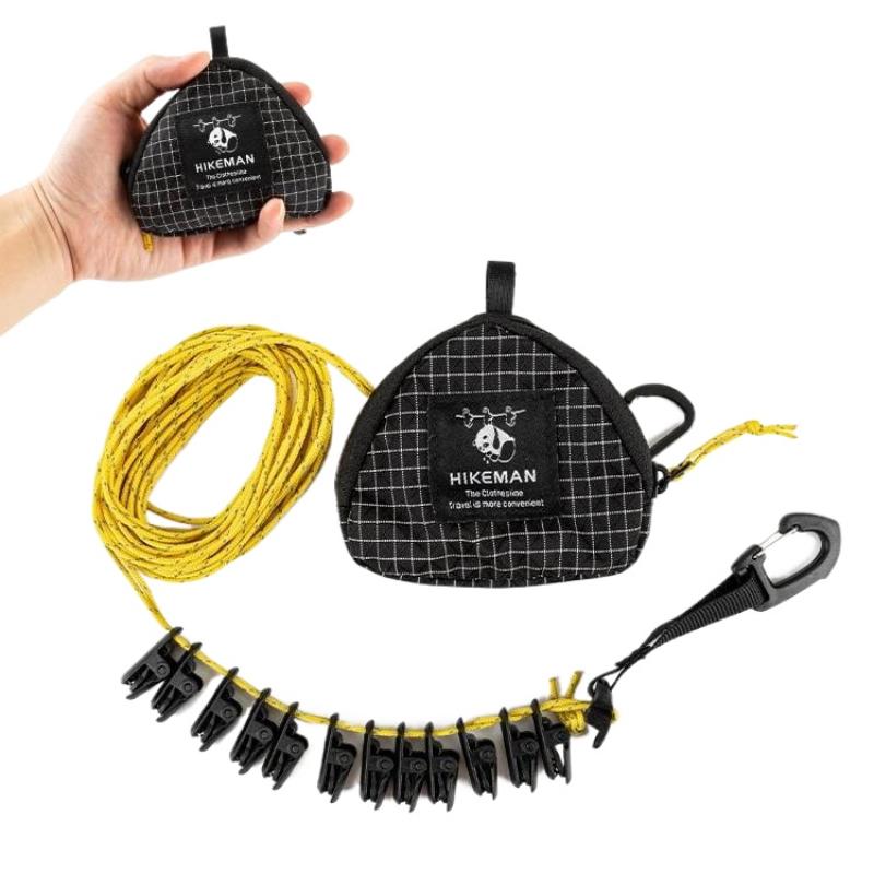 Outdoor Clothesline Portable Storage Lanyard Adjustable Windproof Camping Clothesline Drying Line Camping Accessories For Hiking