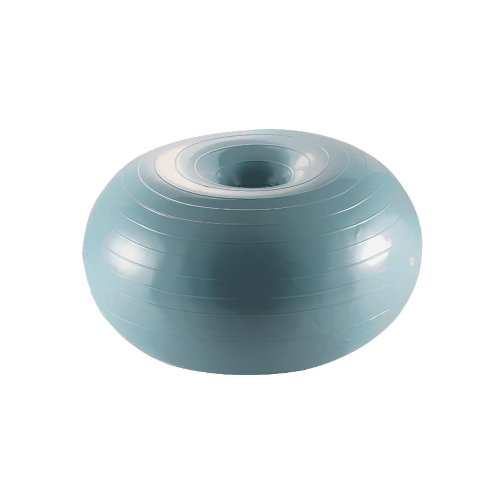 Ongwan Balance Ball, Donut Shape, Yoga Ball, Core Training, Balance Training, Inflatable, Pump Included, 50cm (Blue)
