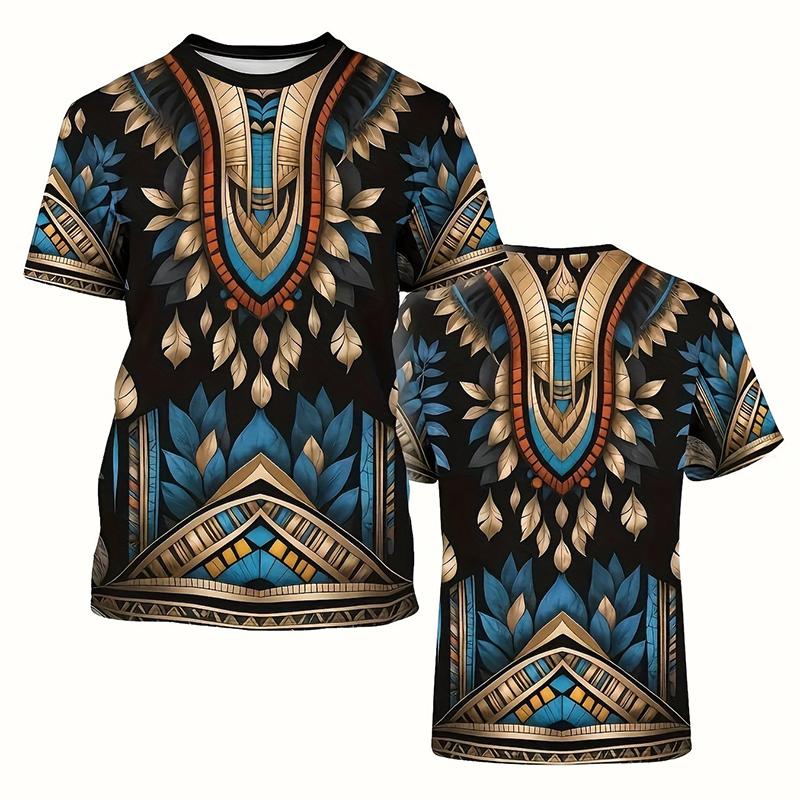 African Ethnic Style T-Shirts Tribal Dashiki 3D Print Men's Women Short Sleeve T Shirt Summer Oversized Harajuku Tops Tees Clothing