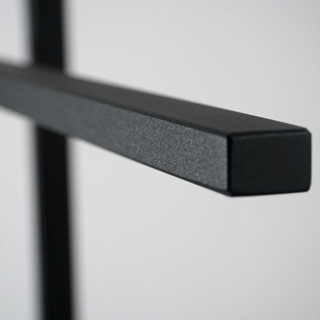 Black loft towel rack for the bathroom