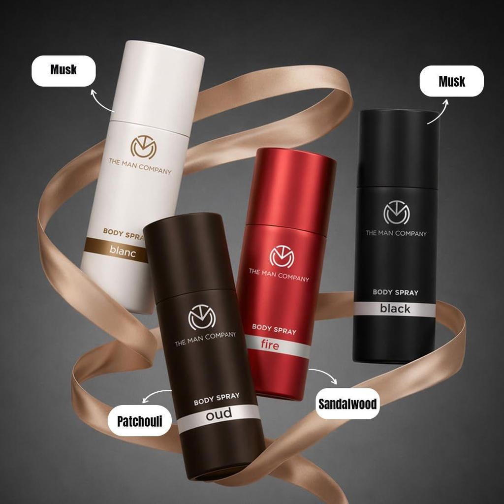 The Man Company Deodorant für Männer Geschenkset | 4er-Pack Körper-Sprays (Je 150 ml) |