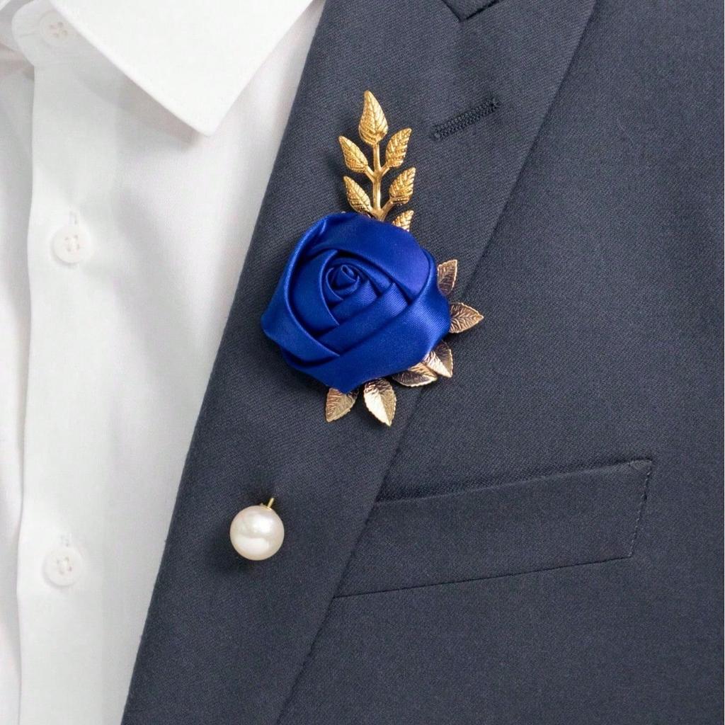 1pc Rose Bud With Accessories High-End Brooch, Suitable For Weddings And Parties