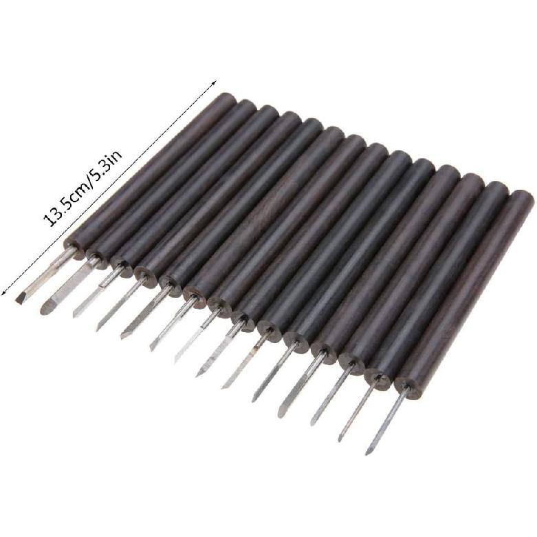 14Pcs Hand Carving, Wood Carving Chisel Set DIY Woodworking Olive Nut Walnut Engraving Tool Set