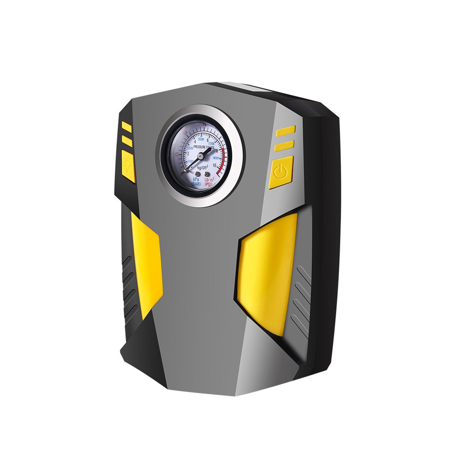 

Портативный цифровой насос для накачивания шин автомобиля, электрический воздушный компрессор с ЖК-дисплеем, ручной 12 В с автоматическим отключением для автомобиля, велосипеда, мяча General серый/жёлтый