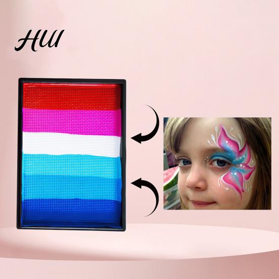 Regenbogen Gesichtsfarbe 50G für Körperbemalung, Hochpigmentiertes Make-up Kinder Halloween Party Cosplay, Abwaschbar Erwachsene Langanhaltend