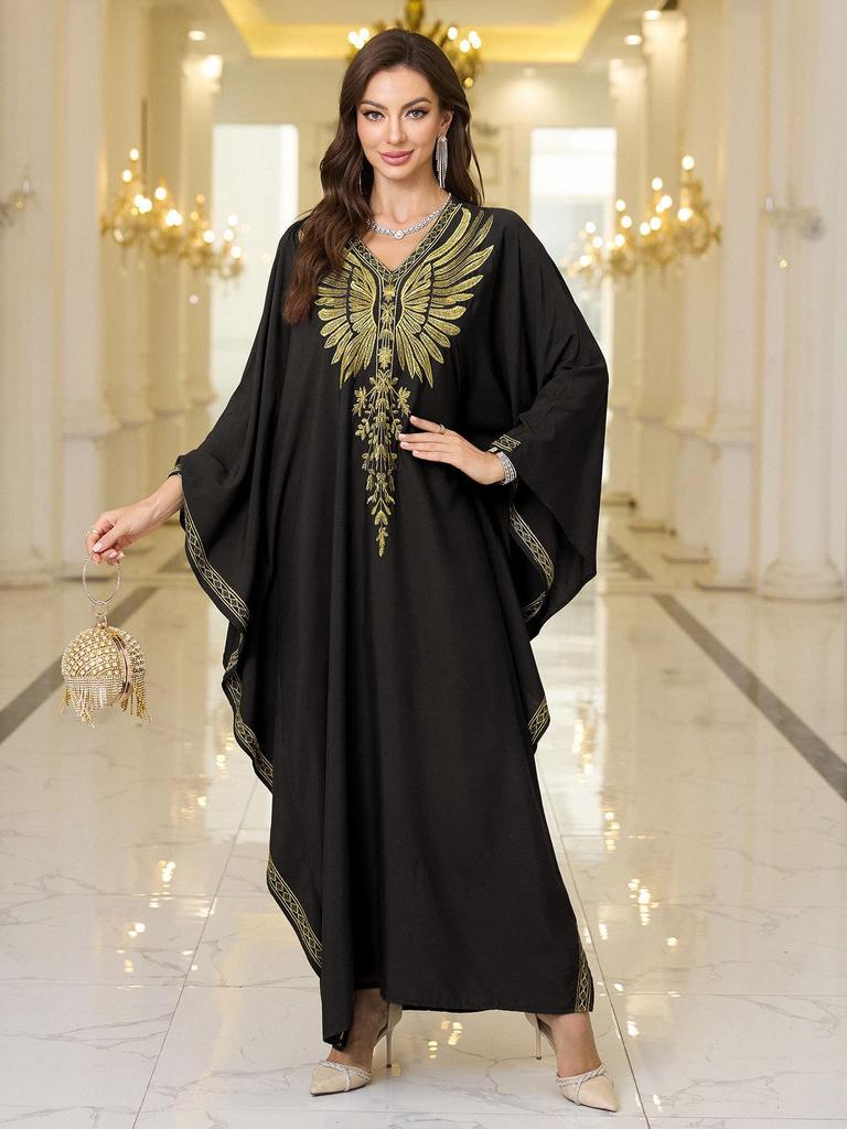 Vestido de Praia Bordado de Algodão Plus Size Feminino 2025 & Kimono de Cobertura