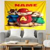 Benutzerdefinierter Name Alvin und die Chipmunks Druck Wandteppich, Hintergrund, Einfache Montage, Ideal für Schlafzimmer, Büro & Wohnzimmer, mit Ästhetischer Wanddekoration.