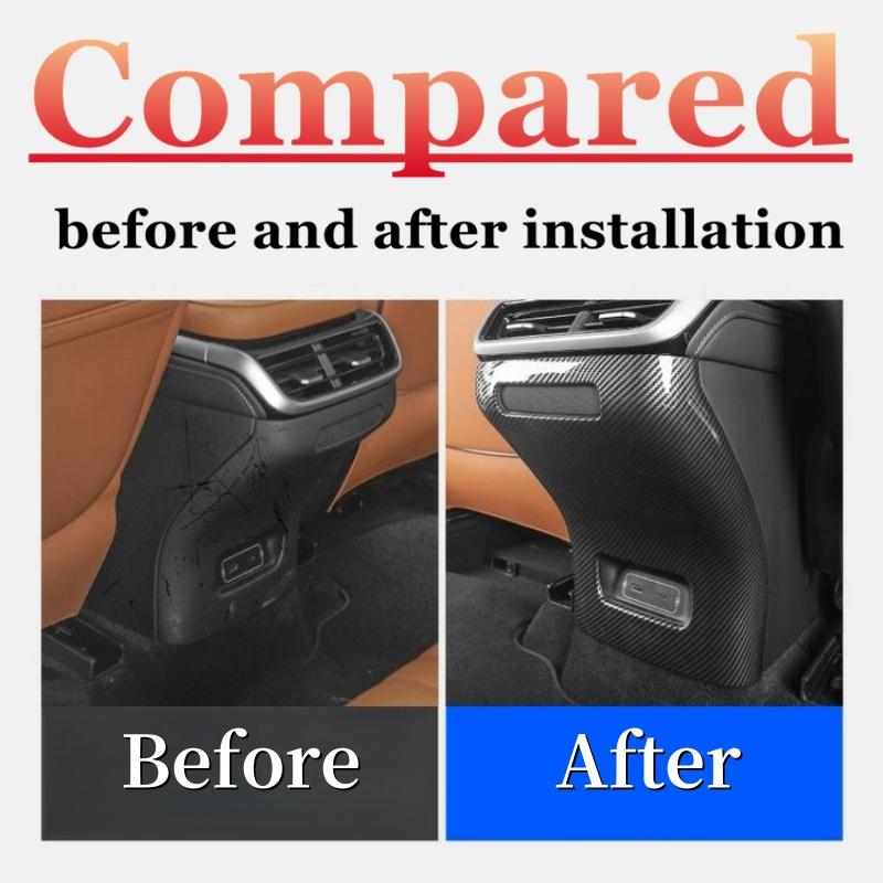 For Xpeng G9 XiaoPeng 2022 2023 Car armrest box rear air outlet ABS Carbon fiber anti-kick decoration protection car Accessories