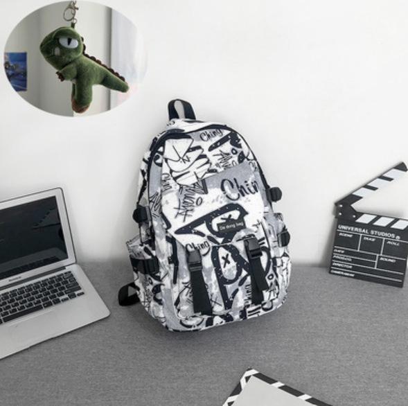 Schulrucksack trendige Marke Rucksack Herren Ins trendig cool große Kapazität Graffiti Rucksack Schüler Pendler Schulrucksack College-Studenten Reise Rucksack