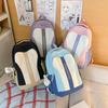 Schoolbag Korean version of dopamine contrasting color backpack female versatile college student schoolbag high value cute pain bag junior high school
