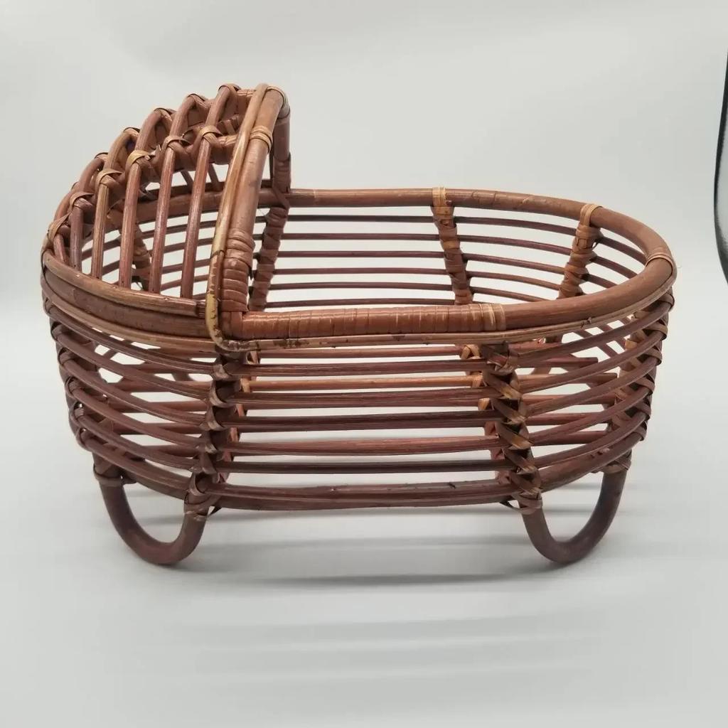 Handgefertigtes Vintage Holz Rattan Posing Bett Neugeborenen Fotografie Requisiten Hintergrund Zubehör Für Baby Jungen Mädchen Säugling Aufnahmen