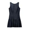 Summer New Product Women's Clothes round Neck Sleeveless Laminated Decoration Hem Denim Effect Short Dress 6929084