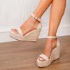 Sandálias Femininas de Salto Anabela da Moda - Tira no Tornozelo de Corda de Cânhamo Trançada, Sapatos com Plataforma de Palha de Solado Grosso