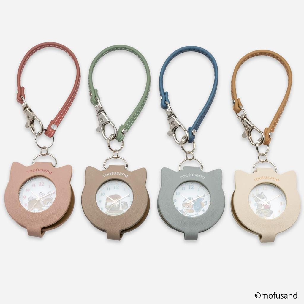 Fieldwork Pocket Character with Magnifying Glass and Shark Watch, Women's Analog, Design, Mofusand, Strap, Cat, Blue, MSD006-3