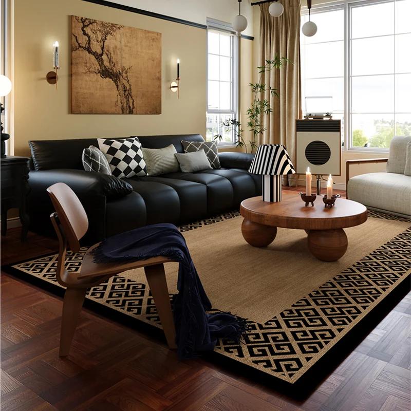 Tapete americano vintage de área grande sala de estar quarto tapete de luxo avançado à prova d'água antiderrapante tapete imitação de caxemira