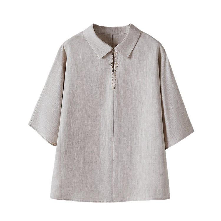 Women's Retro Dolman Sleeve Linen Shirt - Autumn 2025 Collection