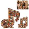 Musical Note Shape Wooden Jigsaw Puzzle Instrument Print Instrument Puzzle  Table Decor