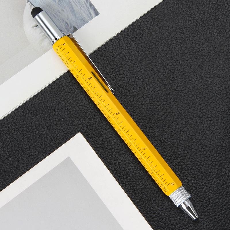 

Cross-border 6-in-1 Capacitive Touchscreen Tool: Double-head Screwdriver, Scale, Metal Multi-Function Set, Level, Pen 1.0