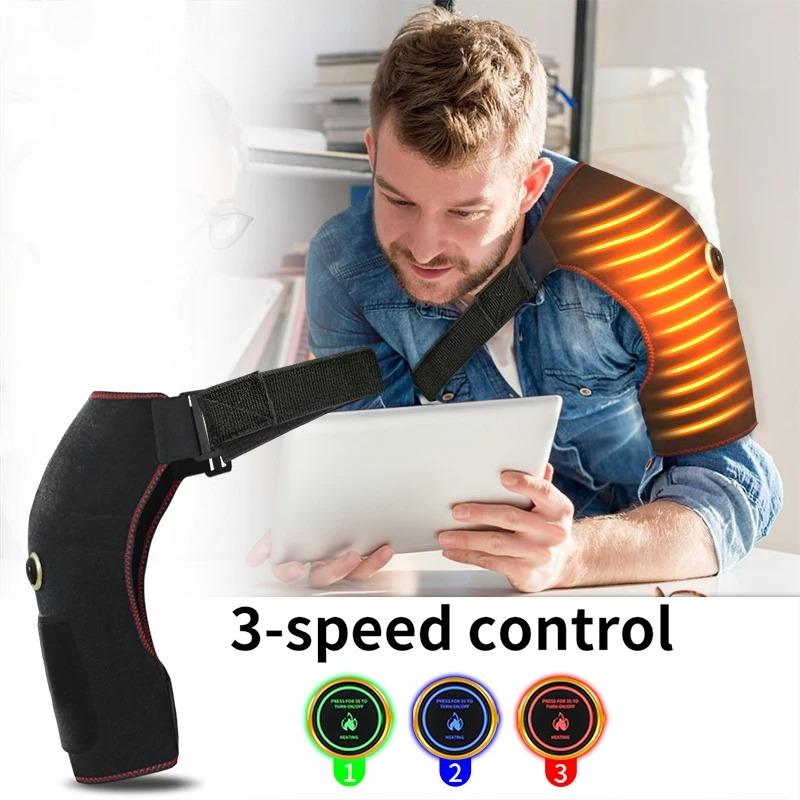 Electric Shoulder Massager with Heating Pad Vibration Massage Support Belt Thermal Brace for Relaxation And Relieve Fatigue