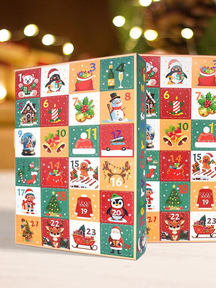 Christmas Countdown Calendar Empty Reusable 5 Pieces Container Christmas 24 Days Countdown Calendar for Activities Gathering