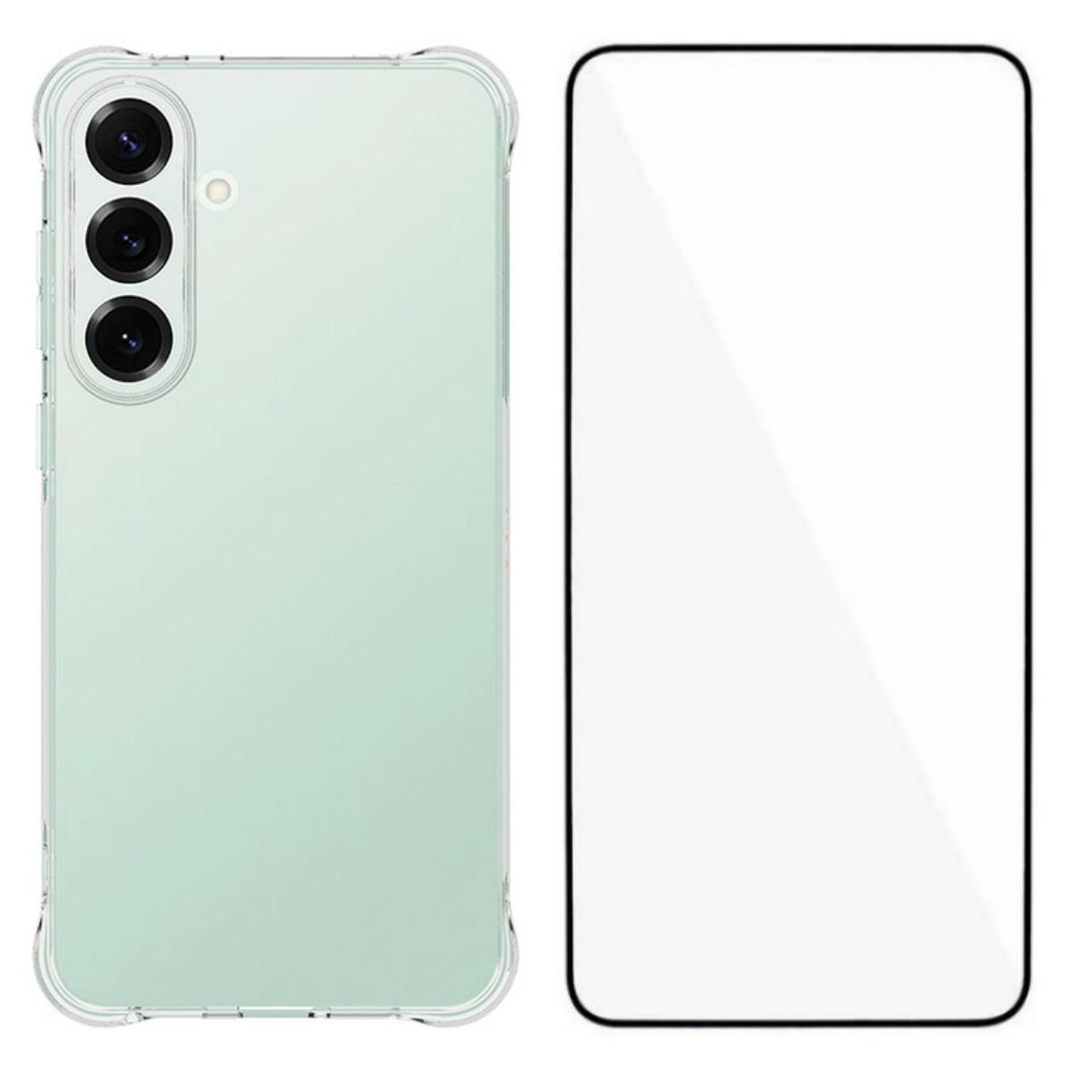 

Чехол для Samsung Galaxy S25 FE WANLONFENG Серии WL 2.0 мм ТПУ Чехол для телефона с защитной пленкой из закаленного стекла Transparent