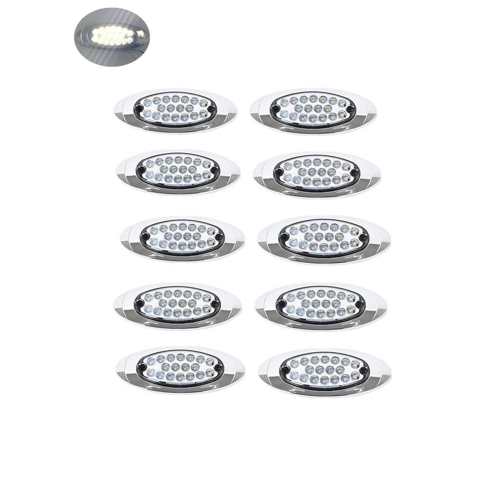 

10PCS Side Marker Amber /Red Led Lights for Car Truck Trailer Lorry Marker Clearance Lamp Turn Signal Light 18LED Taillight білий