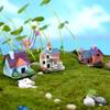 1 Adet Sevimli Villa Mini Süsler Reçine El Sanatları Hediye Mikro Peyzaj Peri Minyatür Bahçe Gnome Moss T
