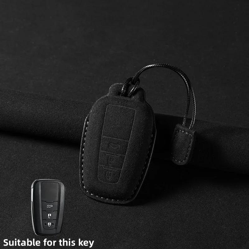 

Leather Car Key Cover For Toyota Land Cruiser 200 Prado Crown Yaris Cross Hilux Innova Fortuner Camry Alphard PREVIA Vellfire