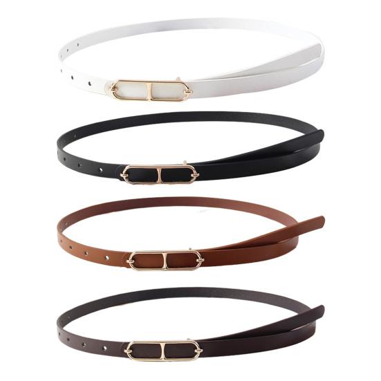 Women Belt Multi Holes Design Adjustable Length Imitation Leather Belt Dress Shirt Jeans Waistband Fashion Accessories