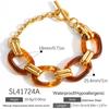 SUMMLY Trendige Harz-Kreisringe Kette Wasserdicht 18 Karat Vergoldeter Edelstahl Armbänder Modeschmuck