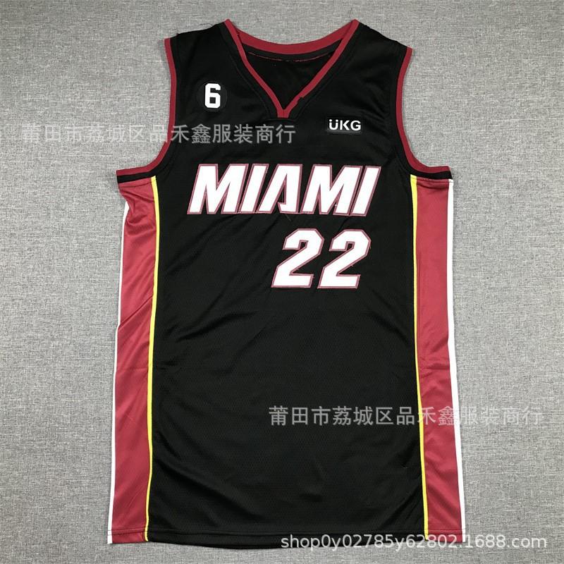 Maglia da Basket Miami Heat Uomo Donna Cotone Cucita Uniforme Squadra NBA Butler Wade Herro City Edition