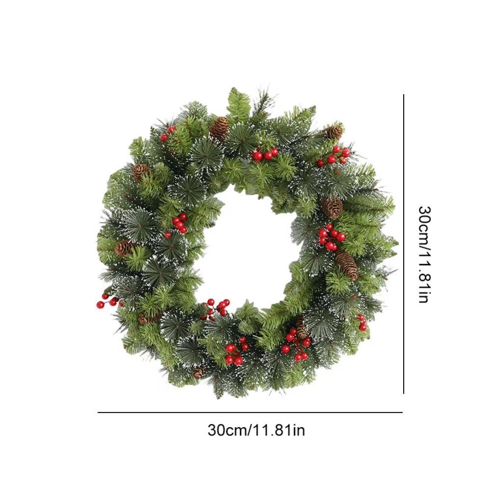 With Pinecone and Berry Xmas Wreath Gifts Christmas Table Decoration  For Door Window Fireplace