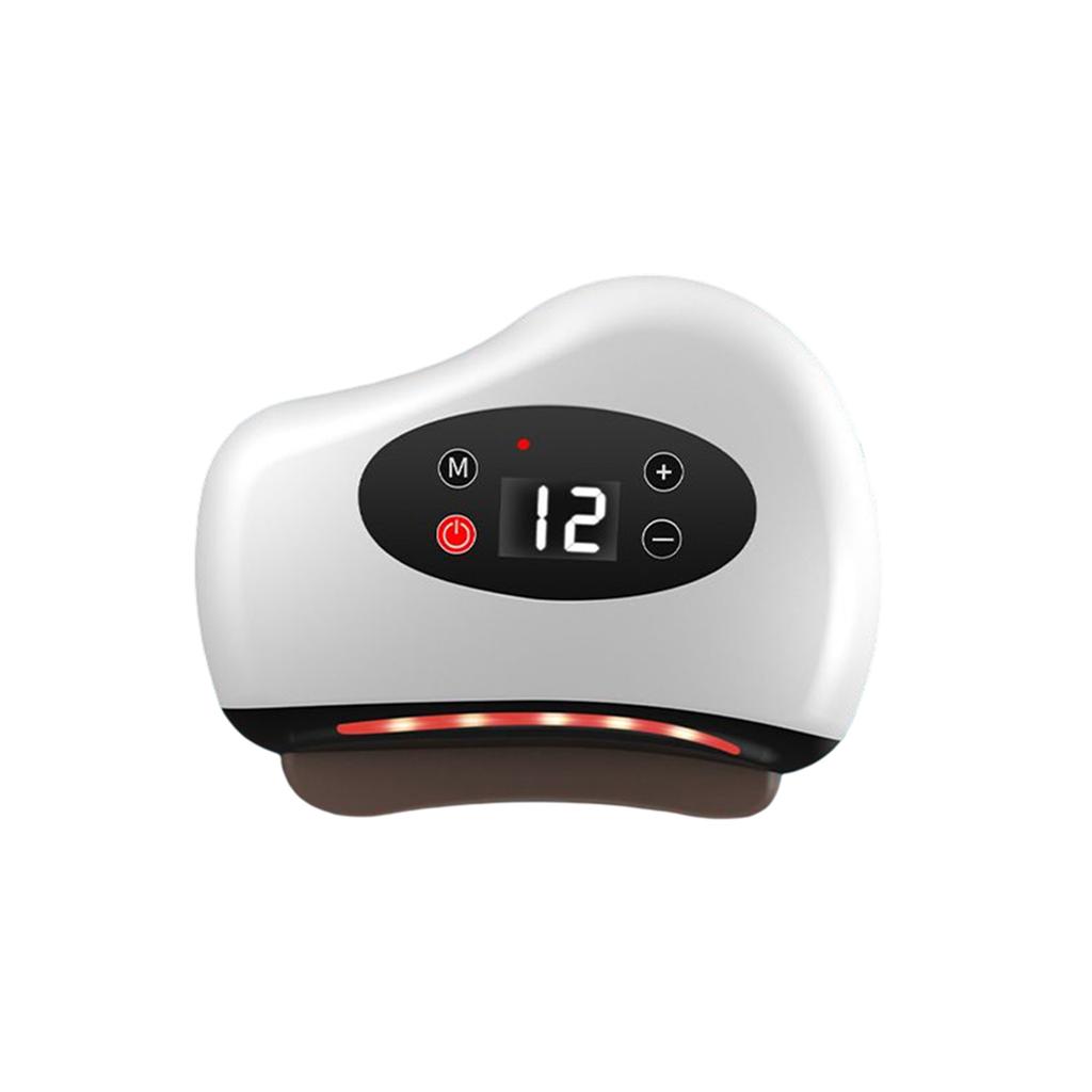 9/12 Gear Electric Guasha Massager,USB Rechargeable Heating Scraping Board for Household Travel,Portable Meridians Dredging Tool