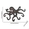 Cast Iron Octopus Coat Hook Key Holder Art Crafts Metal Wall Decor Sculpture for Bathroom