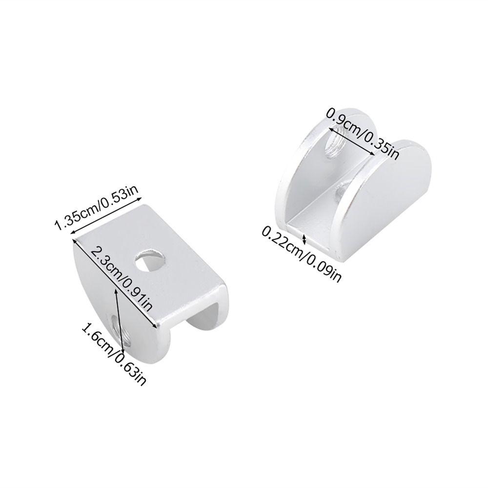 Aluminum Glass Clamp Holder Arc Bracket Adjustable Bracket Glass Clamp Bracket Heavy Duty Half Round Glass Clamp Clip Home Use