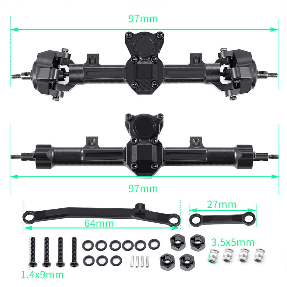 AXSPEED Front Rear Aluminum Alloy Portal Axle for Axial SCX24 Deadbolt Wrangler C10 Gladiator Bronco 1/24 RC Car Upgrade Parts
