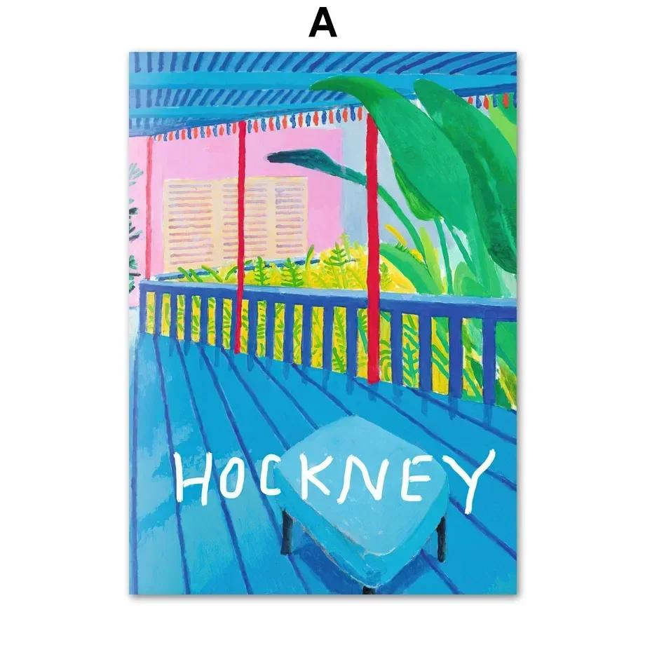 

David Hockney Colorful Modern Abstract Nordic Posters, Art Canvas Painting and Prints, Wall Pictures for Living Room Decor 21x30cm No Framed