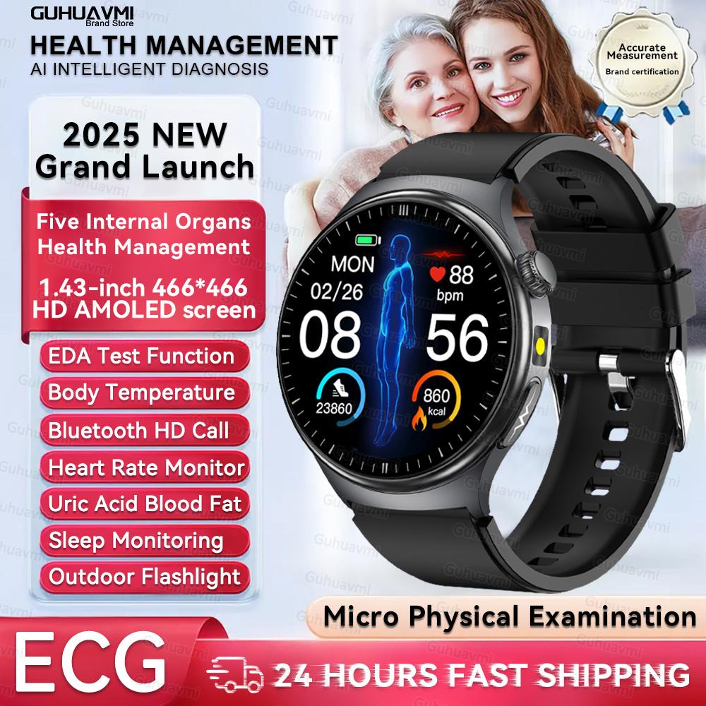 Gesundheits-Smartwatches in Pflegequalität für Männer Frauen Präzise Erkennung Herzfrequenz Blutfette Harnsäure Blutdruck EKG Smart Wat