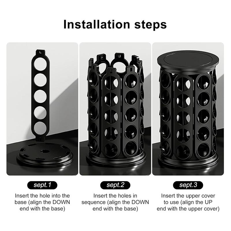 A25F-Für 40 K-Cup Kaffeekapsel Karussell Organizer:Kaffeekapselhalter für Zuhause oder Büro zur Aufbewahrung auf der Küchentheke
