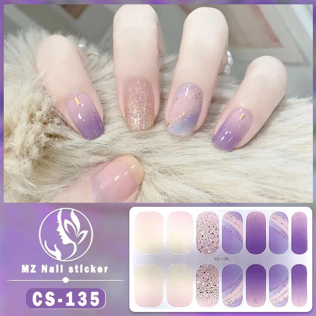 CS Waterproof No-Cure Gel Nail Wraps, Full Cover Contrast Color Tiger Head Pattern Nail Stickers, Nail Patch Films