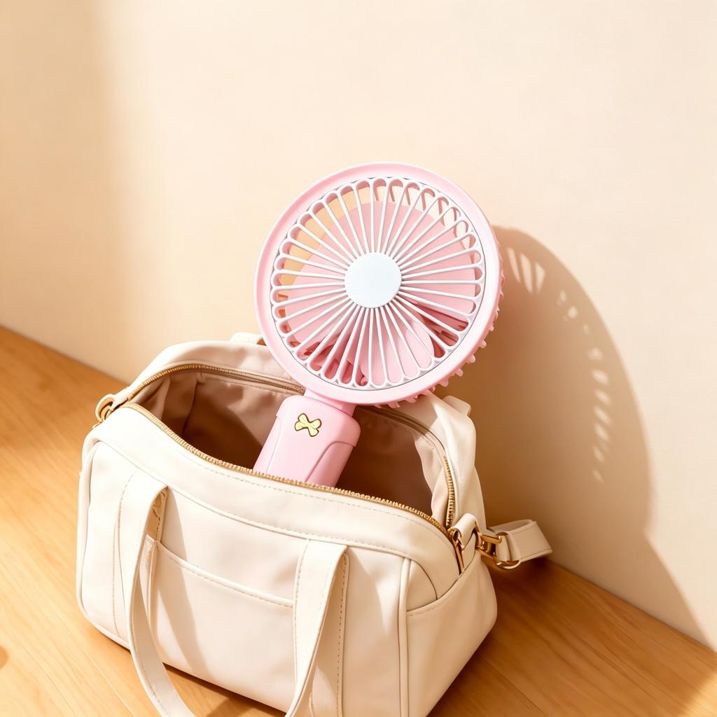 Portable Mini Bladeless Electric USB Rechargeable Three-Speed Handheld Fan with Clip for Outdoor Hotel Cars RVs & Household Use