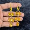 Citrine Gemstone Handmade 925 Sterling Silver Jewelry Earring 3.82" M-2990