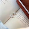 Cool white open sugar cube transparent white crystal round ball stud earrings female white style exquisite fashion simple and versatile